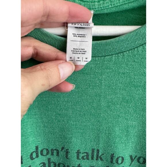 Women's Size Medium Cat Shirt - Green - Picture 2 of 3